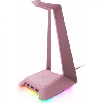 Розовая подставка для наушников с подсветкой RAZER Base Station Chroma -  Quartz
